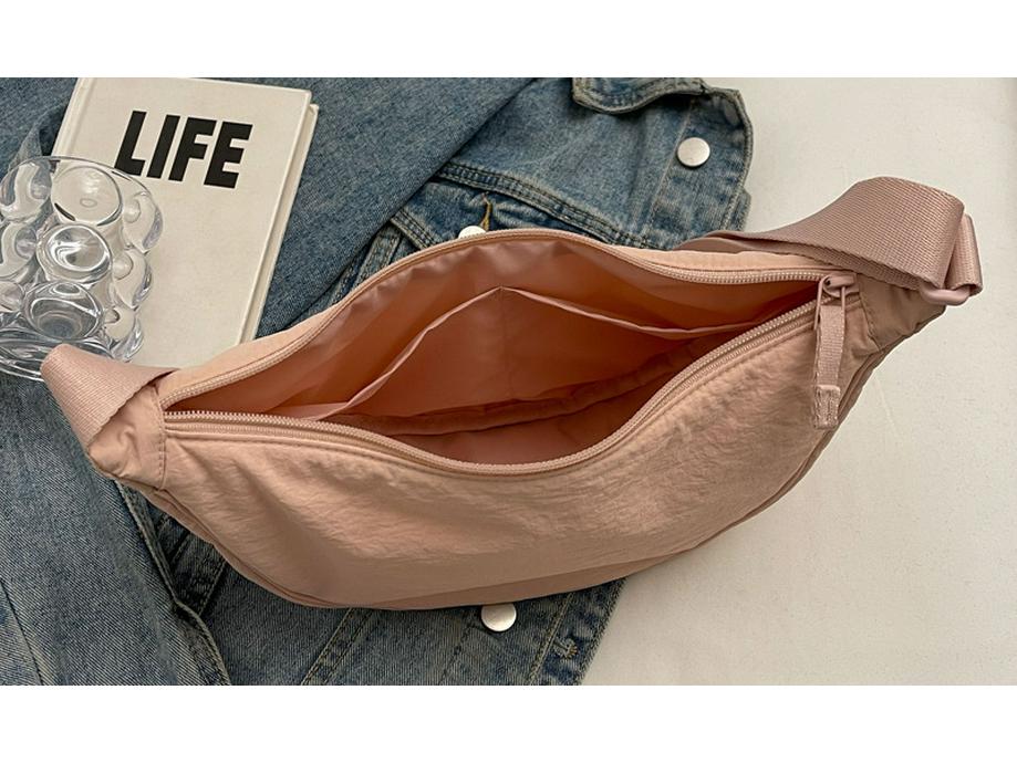 Women's Versatile Small Nylon Crossbody Dumpling Bag - Solid Color Shoulder Bag