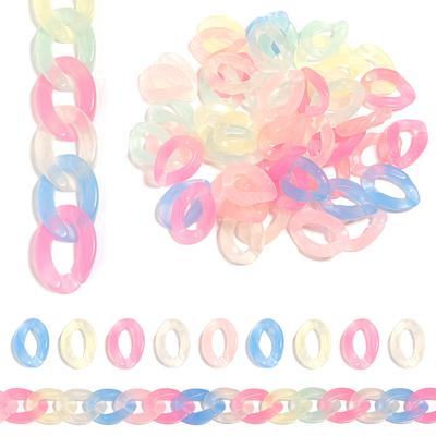 50 Stück/Los Acryl verdrehte Kettenglieder Süßigkeitenfarbene Armbandverbinder Verschlüsse Für DIY Handgemachten Exquisiten Ohrringe Zubehör
