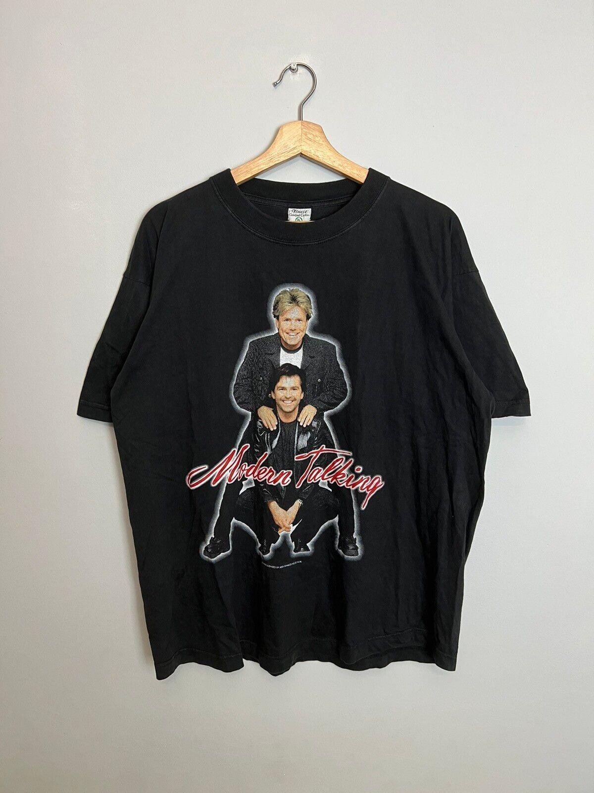 Rare Vintage 90s Modern Talking Disco Pop Music Band Tee Unisex T-Shirt XL
