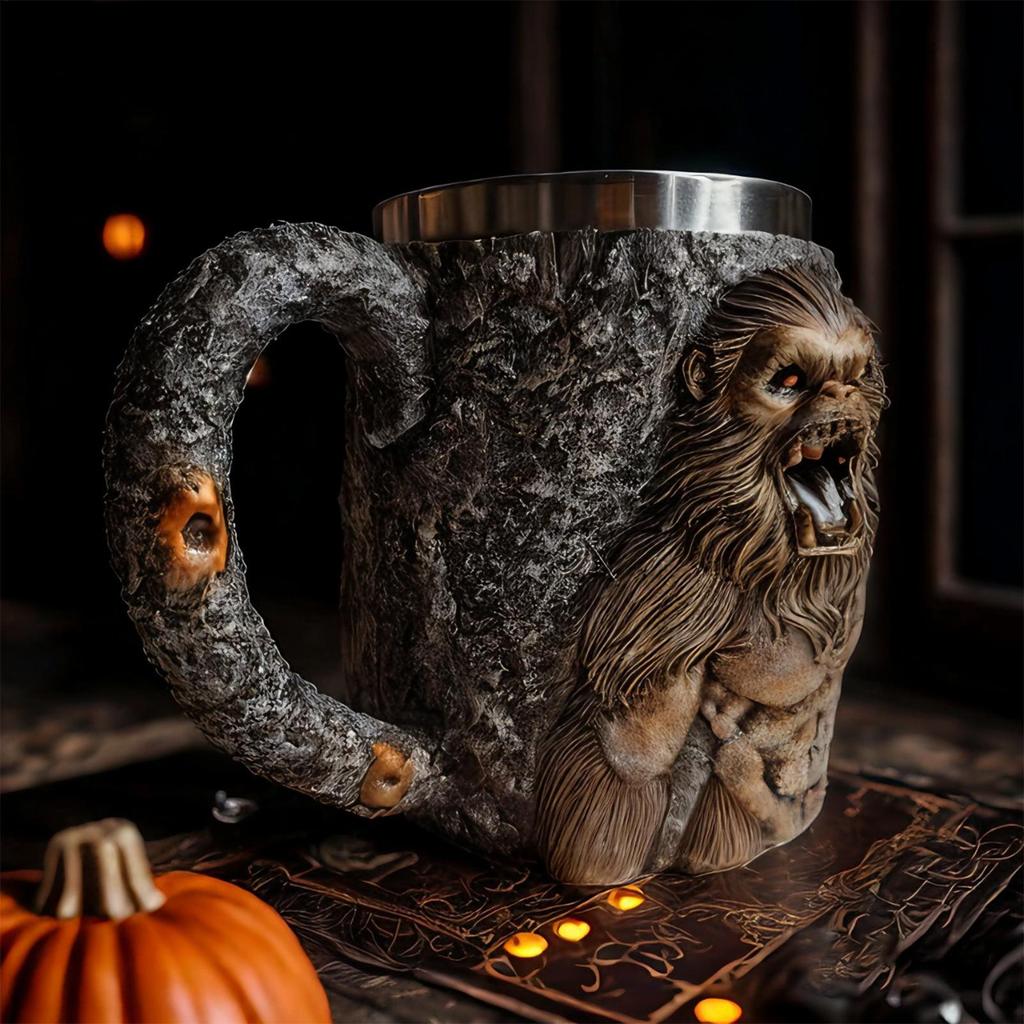 400ml Raging Ape Coffee Mug Novelty Cool Ape Resin Sculpture Beer Mug Party Decorations For Picnic Fishing Outdoor drinkware