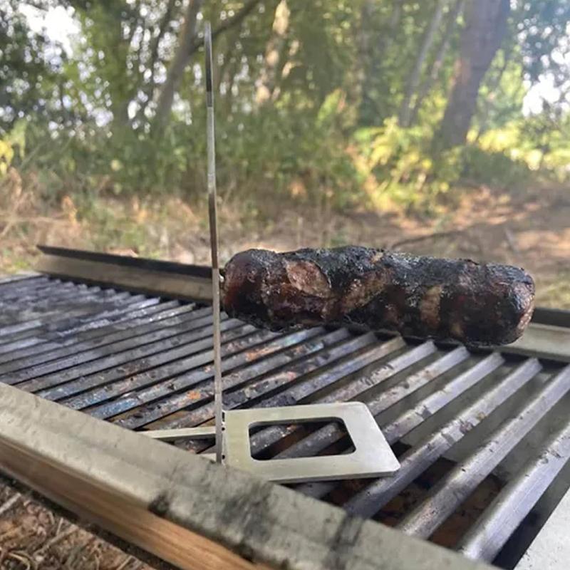 Funny Stainless Steel Portable Camping Backpack Rack People Sausage Stand For Outdoor Travel Summer Party Picnics Hotdog Holder