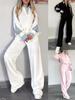 New Arrival Autumn Ins Popular Stand Collar Long Sleeve Shirt Loose Casual Hoodie Set