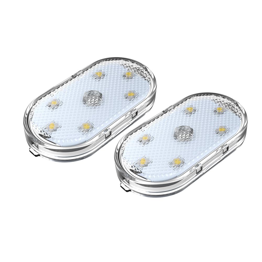 Car Interior LED Room Touch USB Magnetic Adsorption Easy Suitable for and Vehicles Lights, Lamp, Light, 2-Piece Set, Rechargeable, Design,