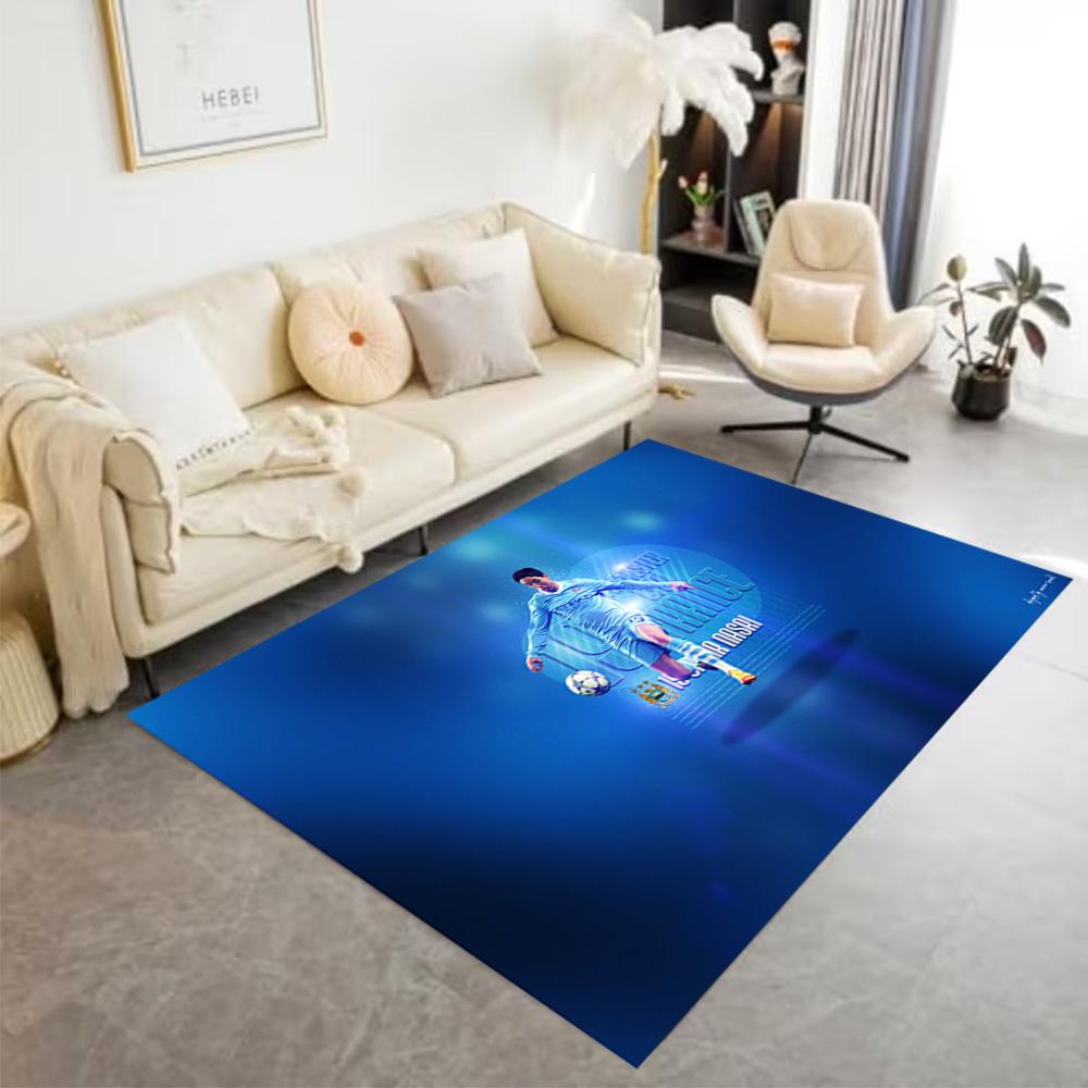Football Player Blue Lights Carpet Perfect for Bedrooms Entryway Dining Room Hallway Antislip Carpet Decorate Offices Wedding Party Gift