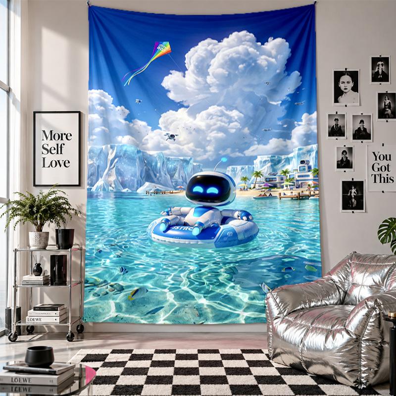 Wall TapestryAstro Bot Art Hanging Cloth Decorative Background Cover for Room Decoration