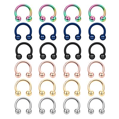 2Pcs Stainless Steel Horseshoe Septum Piercing Lot Horseshoe Nose Piercing Ring Bulk Fake Nose Ring Horseshoe Earring Cartilage