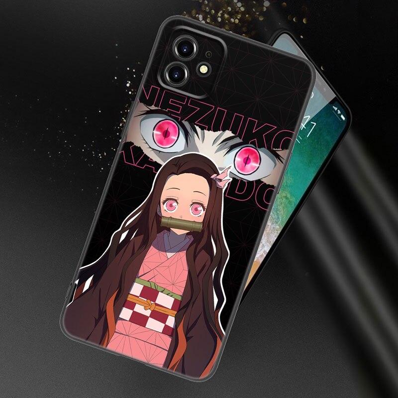 Demon Slayer Kamado Nezuko Anime Phone Case For Apple iPhone 13 12 Mini 11 Pro XS Max XR X 8 7 6S 6 Plus SE 2022 2020 5S 5 Cover