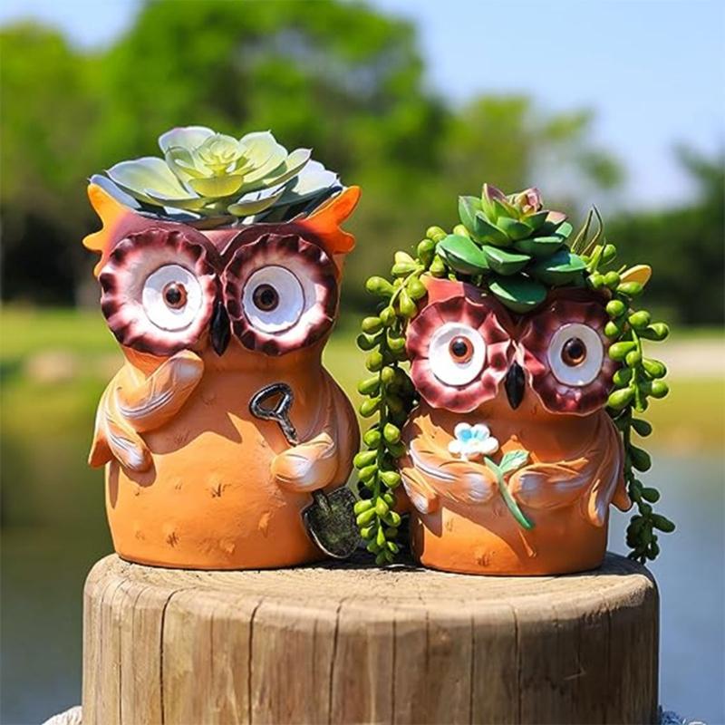 Owl Mom Dad Gypsum Flower Pot Silicone Mold Epoxy Resin Casting Mold Succulent Vase Cement Clay Mold Pen Holder Mold