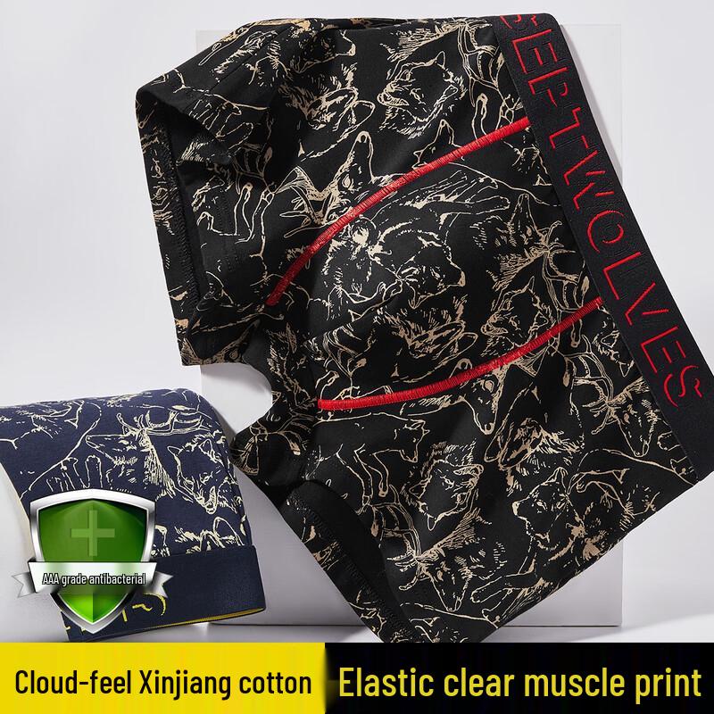 SEPTWOLVES Men's Pure Cotton Antibacterial Boxer Briefs