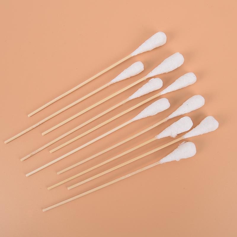 20 Pcs 20Cm Wood Cotton Swab Health Medical Clean Sticks Buds Wood Cotton Head