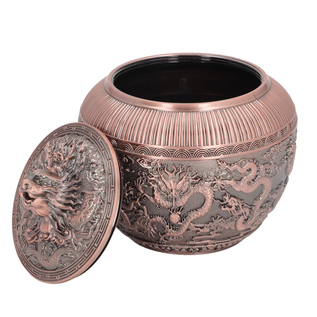 Teebehälter Metall Aufbewahrungsbehälter für losen Tee Luftdichter Teebeutelbehälter Exquisite bronzefarbene Teedose