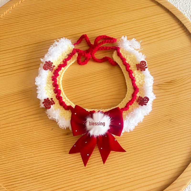 New Year Neckwear: Pet Gaiter & Scarf for Cats & Dogs - Festive Knit Collar for Chinese New Year