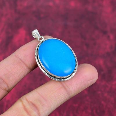 Pendentif en argent sterling massif 925 avec turquoise endormie, bijou fait main en pierres précieuses, cadeau pour femme, pendentif neuf
