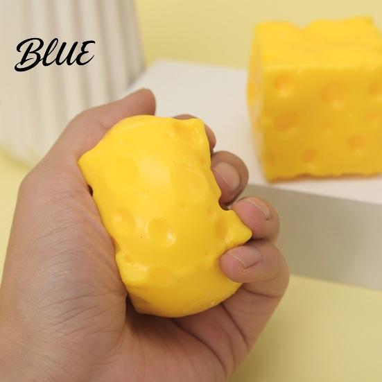 Cheese Sensory Toy 1/2/3Pcs Simulated Cube Squeeze Stress Relief Block Adults Ball Fidget Slow Rising Simulation Food Pinch Anxiety