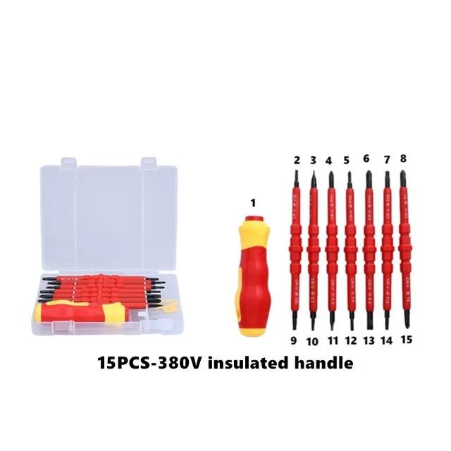 Electrician Repair Tools Kit Changeable Insulated Screwdrivers Set Magnetic Slotted Bits Repair Tool Electrician Tool