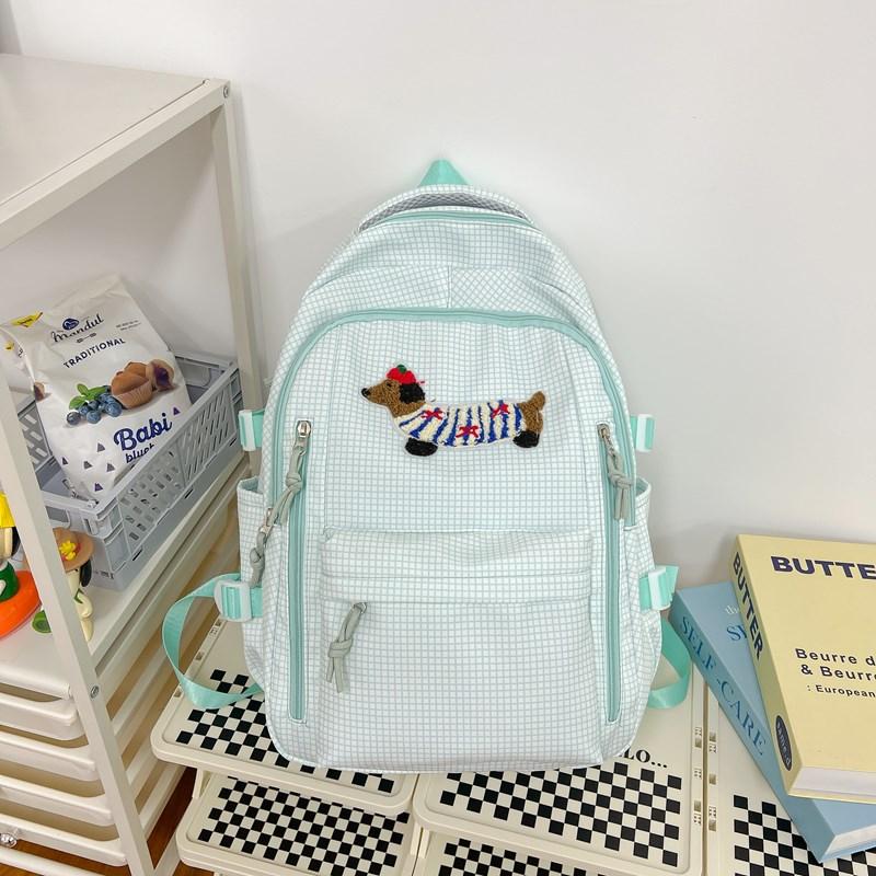 Plaid Schoolbag Women's Large Capacity Backpack Student Backpack