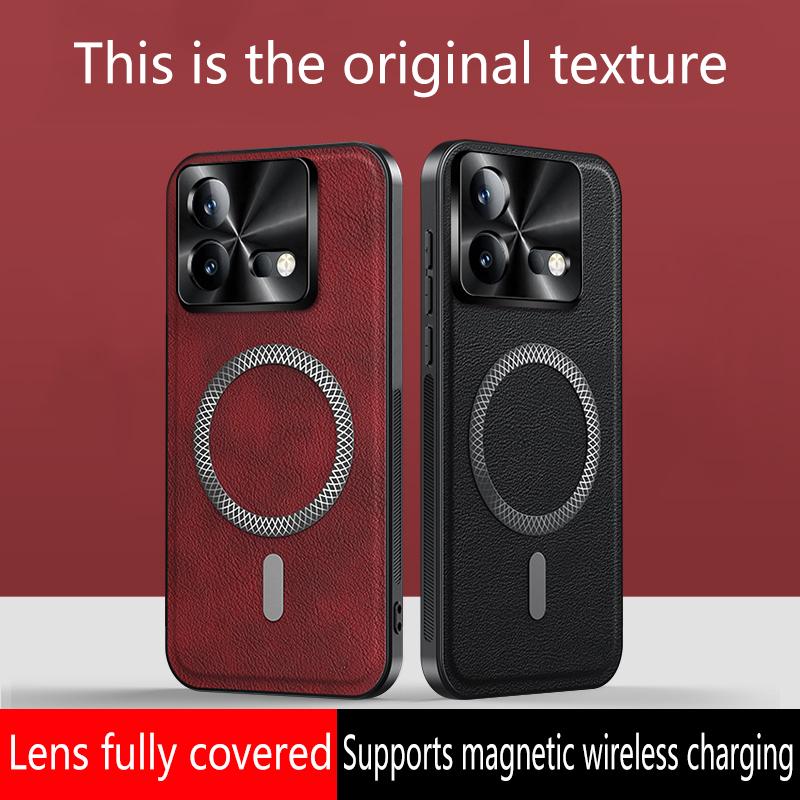 For Vivo iQOO NEO 8 Case Magnetic Elegant Leather Wear-Resistant Lens Fully Covered Non-Slip Grip Edge Cover Shell
