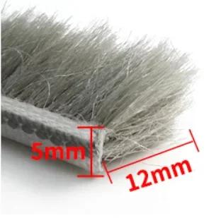 10M 5/6/7mm Elastischer gerader Haardichtungsstreifen Tür-/Fensterdichtungs-Schaumstoff Nut Nylonborstenbürsten-Dichtung Wetterleiste Staubdichter Streifen