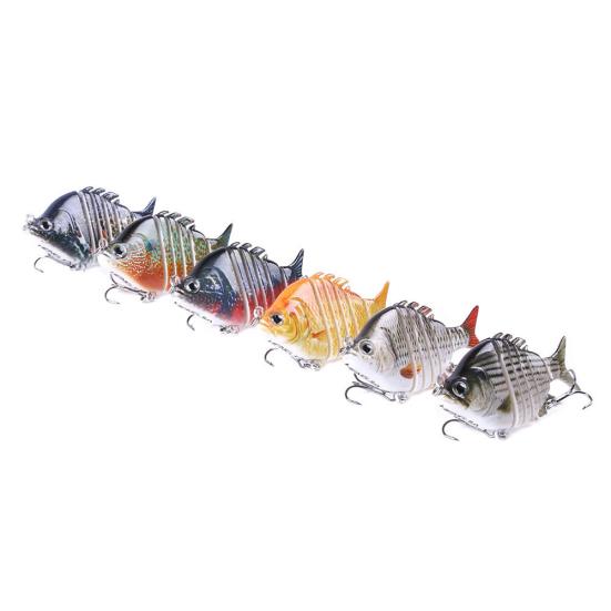 6,35 cm 8 g 6 Abschnitte Künstlicher Angelköder Wobbler Fisch Schwimmköder Tackle Werkzeug
