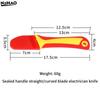 Rubber  Hand Tool Insulated Knife Electricians Wire Stripper Cable Stripping Snips Straight Curved Blade Rubber Handle Peeling