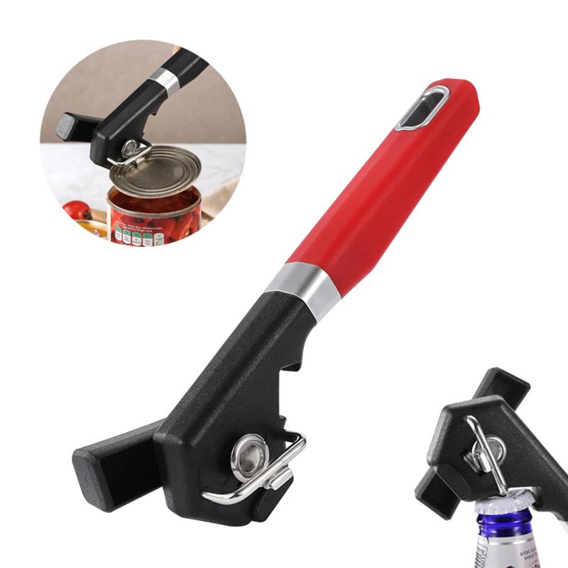 2In1 Safe Cut Can Opener, Smooth Edge Can Opener Handheld, Food Grade Stainless Steel Cutting Can Opener For Kitchen Restaurant