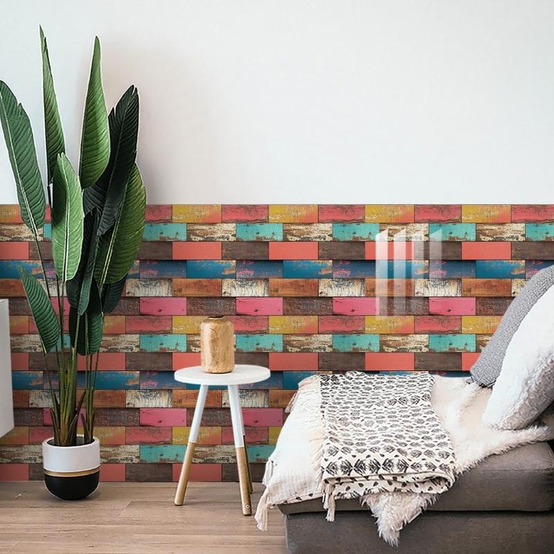 10pack Auto Adhesive 3D Brick Texture Wallpaper Waterproof PVC Decals For Backsplash And Feature Walls