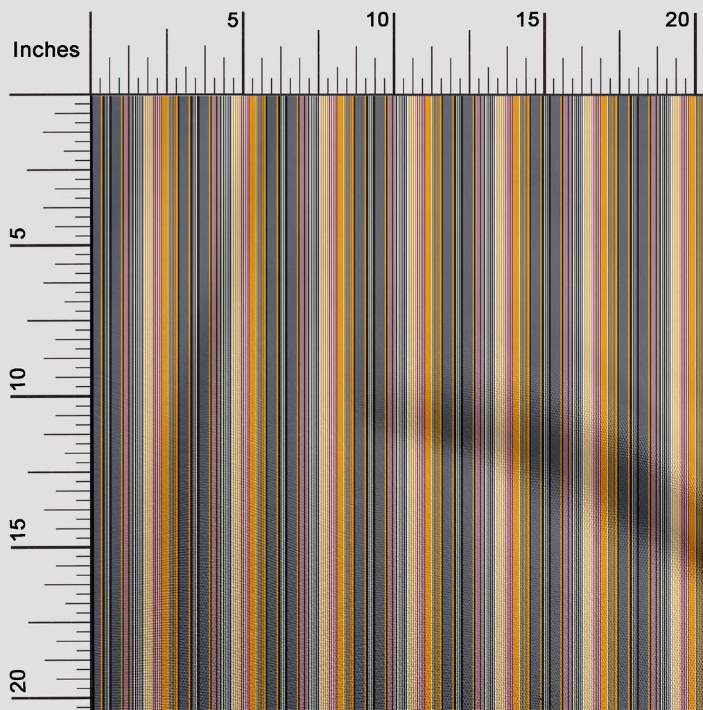 oneOone Cotton Flex Fabric Multicolor Stripe Print Fabric BTY 40 Inch Wide