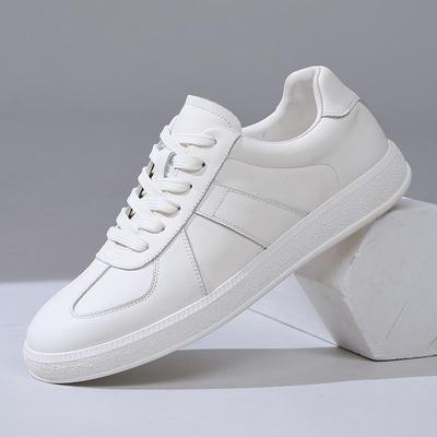 Men's German Training Shoes - 2025 Autumn Collection: Genuine Leather, Versatile & Fashionable White Casual Sneakers