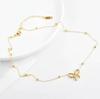 Women's Set Gold Necklace Bracelet Bows Elegant Gift