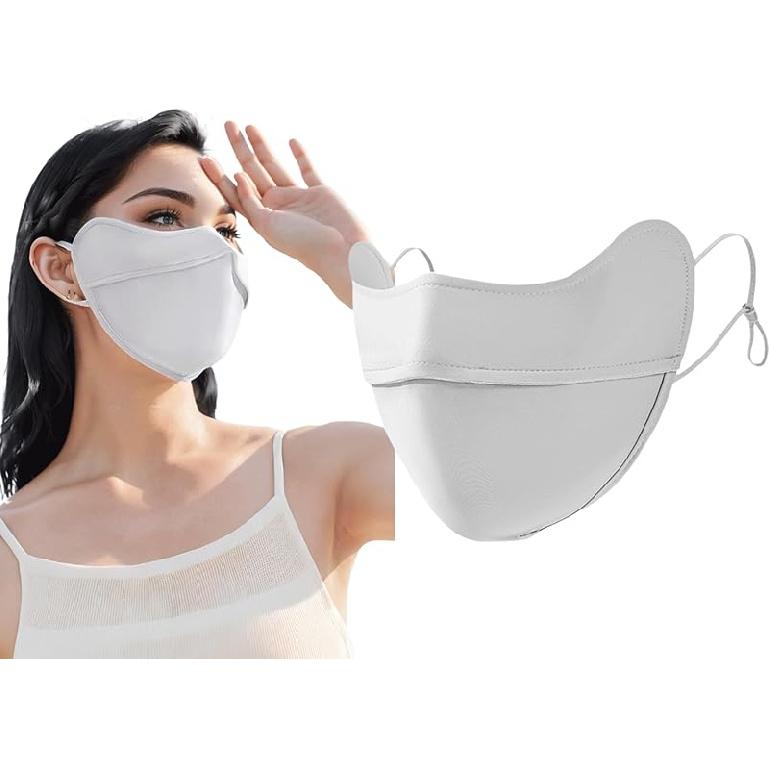 UPF 50+ Sun Protection Face Mask for Women Ice Silk Breathable UV Face Shield Mask Cover for Cycling Hiking Outdoor Sports