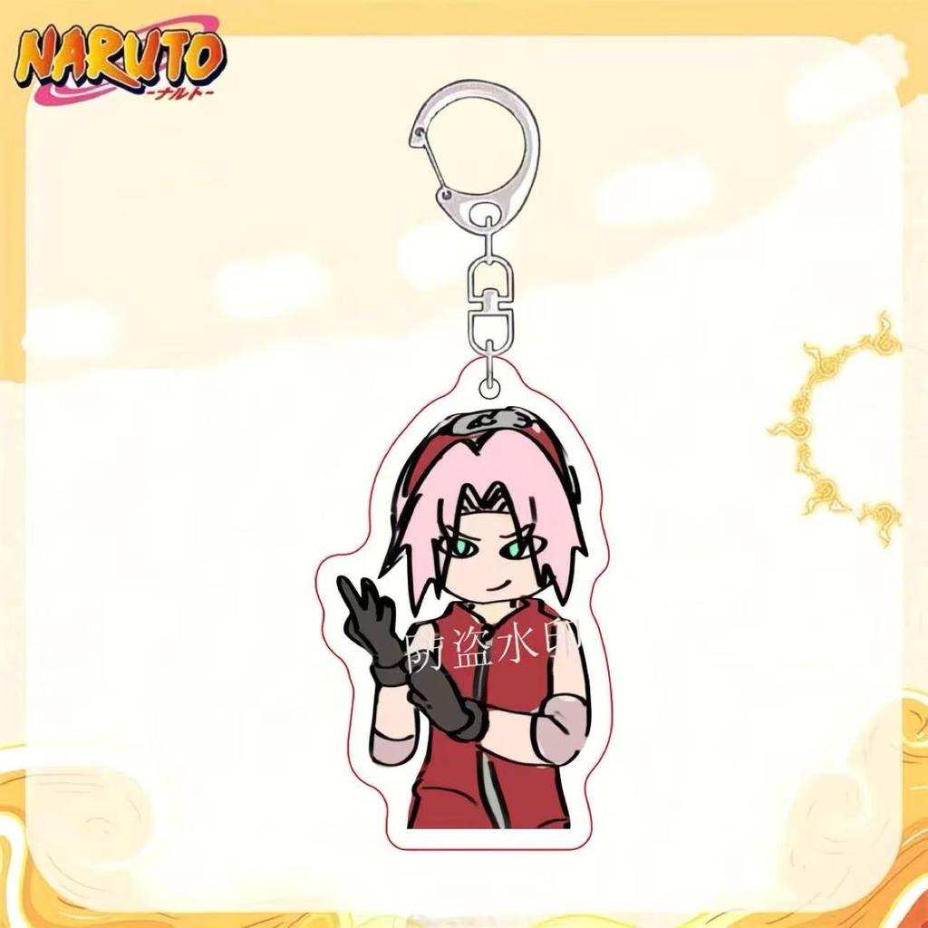 Anime Naruto Acrylic Keychain Accessaries Uzumaki Naruto Cartoon Keyring
