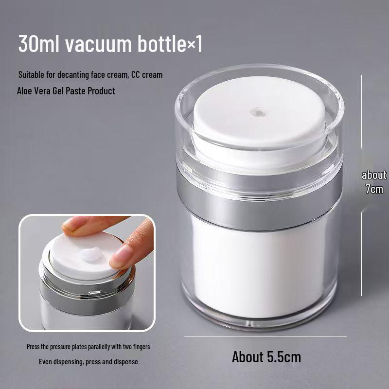 Silver 15ml50ml Acrylic Vacuum White Pump Bottle For Cream And Lotion