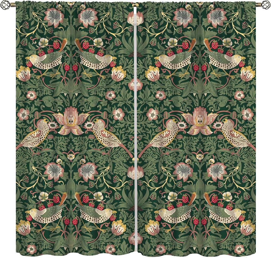 Tende Floreali Vintage Ycness William Morris Stile Pittorico Floreale Finestre della Stanza Tende per Camera da Letto Soggiorno Tenda Poliestere Perfette Per