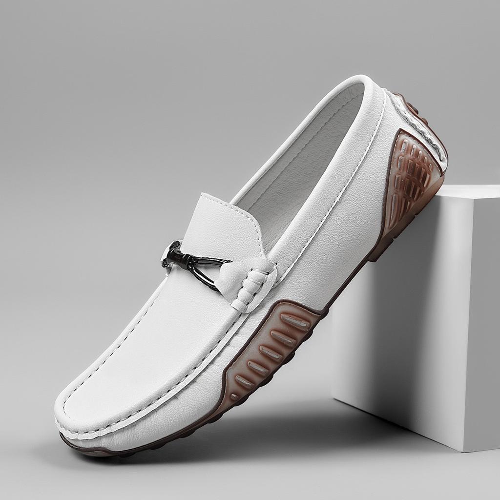 Live Broadcast Explosion Leather Doudou Shoes Spring and Summer Breathable Trend Casual Leather Shoes British One-pedal Driving Large Size Men's Shoes