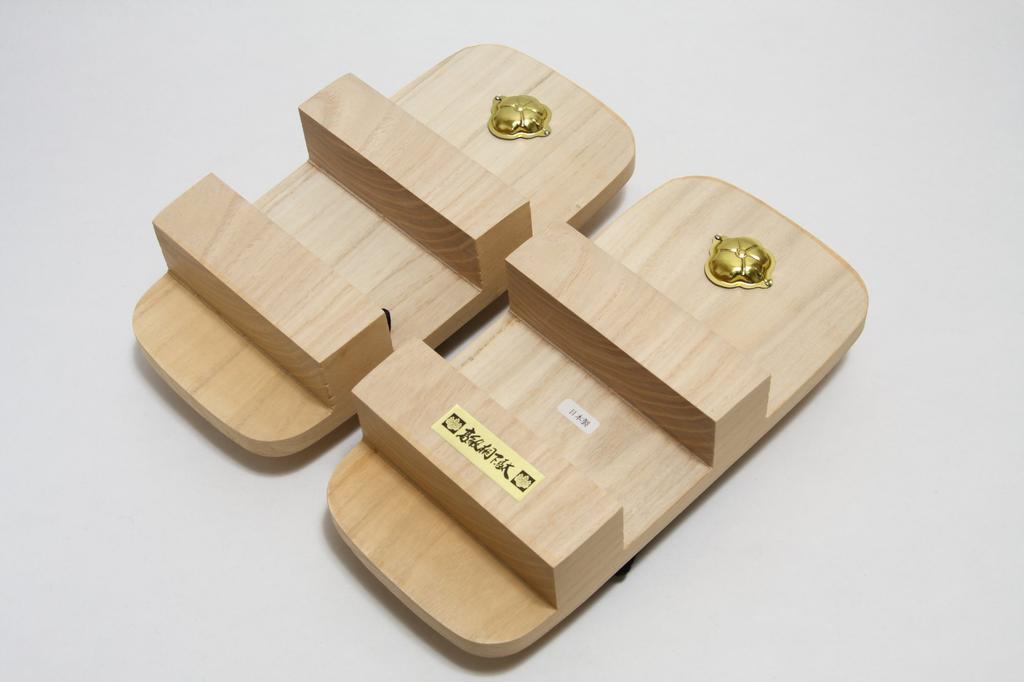 Hasegawa Paulownia Wood Geta Sandals with Black Made In Size M Men's Two-Toe Straps, Japan,