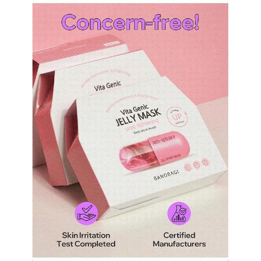 Banobagi Vita Genic Jelly Pore Tightening Face Masks - 30ml/10 Sheets | Infused With Essence And An 11 - Vitamin Complex
