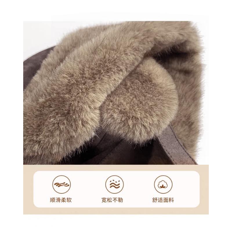 Women S Suede Earflap Hat Outdoor Casual Warm Plush Hat
