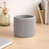 Gray Flowerpot with a Cover and a Hidden Drip Tray, Minimalistic