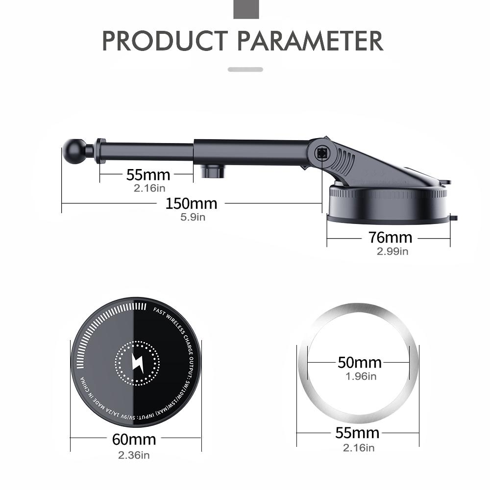 Strong Magnetic Suction Car Rotatable Mobile Phone Holder MagSafe Wireless Charger Car Centre Mount Navigation Bracket