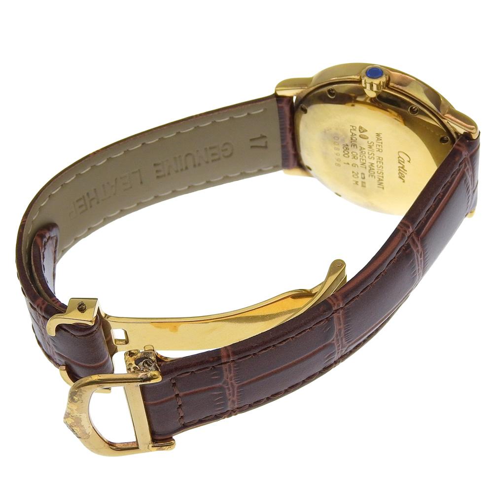 CARTIER Must Rondo Watches W1006822 IvoryDial Plated Gold/leather Quartz Analog display unisex Used