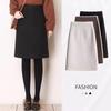 Woll-A-Linien-Midirock mit hohem Bund: Einfach, Schlankmachend, Vielseitig, Knitterarm mit Rückenschlitz, Perfekt für Herbst und Winter.