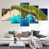 5 Pieces Picture Canvas Print Nature Kelingking Beach Aerial View Wallpaper Modern Wall Art For Living Room Home Decoration No Frame