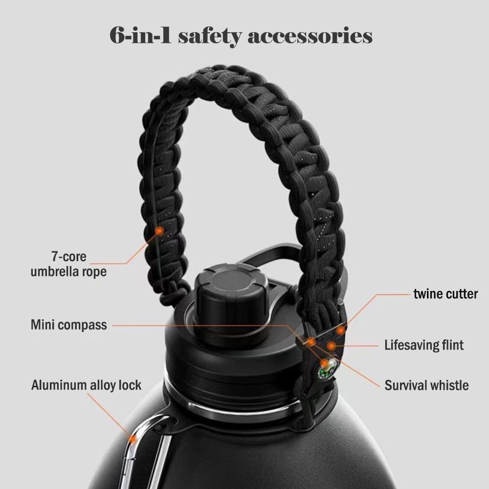 New high-capacity 304 stainless steel vacuum flask, Portable sports water bottle with camouflage case, Mountaineering kettle