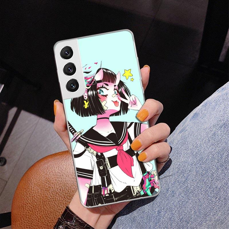 Japanese Style Anime Girl Phnoe Case for Samsung Galaxy S26 S25 Edge S23 S24 Ultra S22 Plus S21 S20 FE Unique Cover Soft Coque G