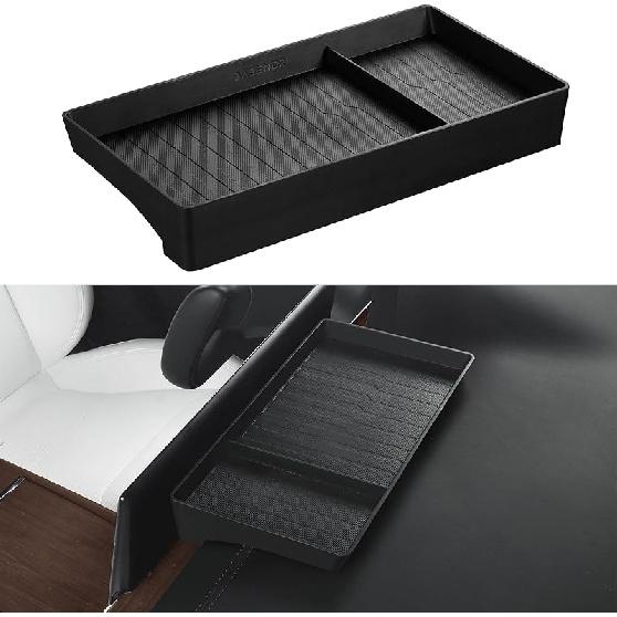 BASENOR Tesla Model Y Model 3 Center Console Behind Screen Storage Box, Dashboard Hidden Organizer Tray Sunglasses Holder For 2017- Model 3 -2024