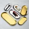 Oval Stainless Steel Gold Dining Plate Dessert Plate Nut Fruit Cake Tray Snack Kitchen Plate Western Steak Kitchen Plate Dish