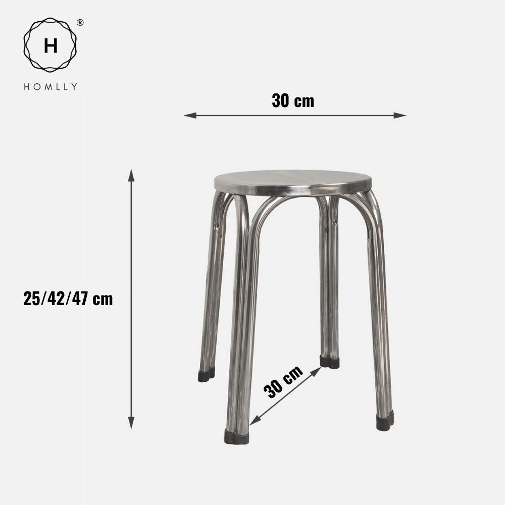 Homlly Tonii Stainless Steel Doctor Stool (Various Heights Available)