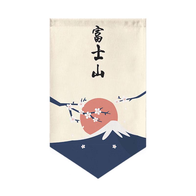 Japanese Short Door Curtain Wave Koi Kitchen Partition Triangle Flag Restaurant Hanging Curtain Pennant Izakaya Decor Drapes