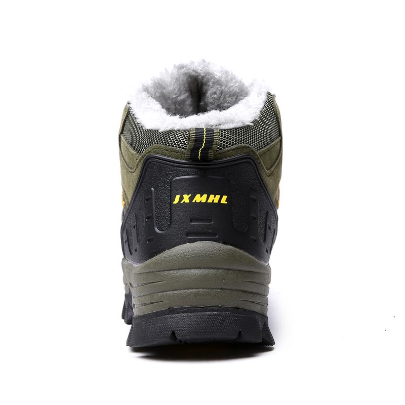 Winter Men Boots High-Top Wear-Resistant Hiking Boots Outdoor Large Size Plus Velvet Warm Boots Men Hiking Casual Sports Shoes