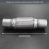 NEW-1 PCS Exhaust Flex Pipe Stainless Steel Double Braid  Car Exhaust Flexible Joint Tube 2 X 6 Inch With Ends 10 Inch Long